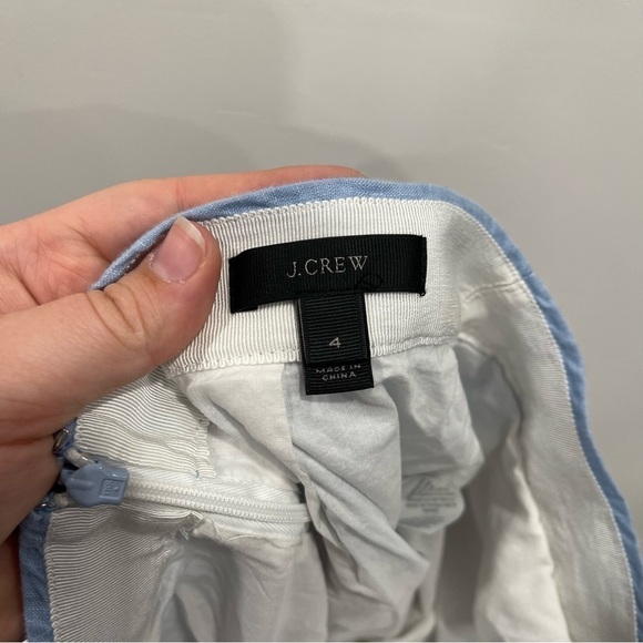 J. Crew Light Blue Pleated Linen Palm Tree Skirt Size 4 - Picture 4 of 7